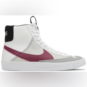 Youth Blazer Mid '77 SE GS 'White Rush Maroon Sneakers